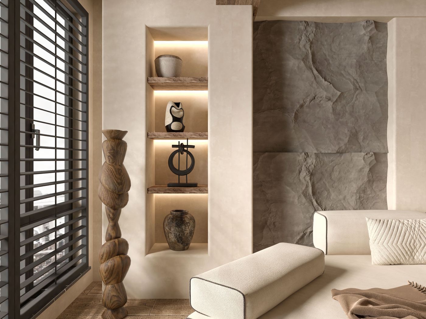 Wall and floor finish samples