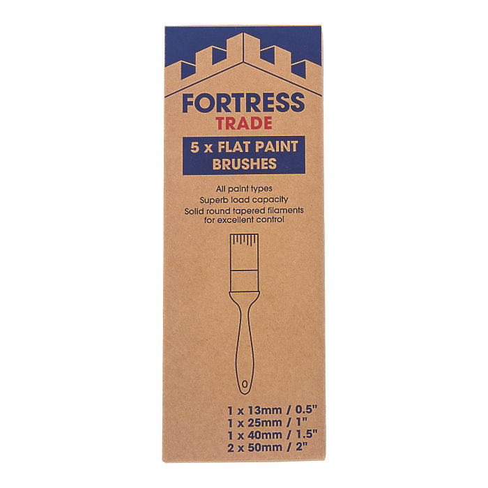 Fortress Trade Flat Paint Brush Set · 5pc