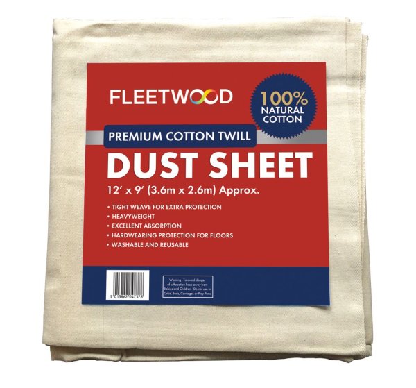 Cotton Twill Dust Sheet 12ft x 9ft